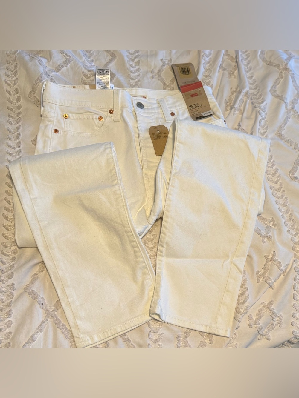 Levi’s White Straight Leg Size 30x28 Button Fly